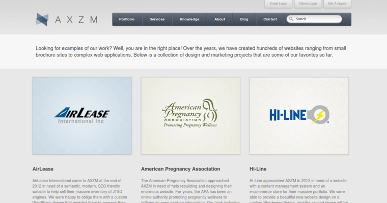 Folio page of #4 Best PPC Firm: AXZM