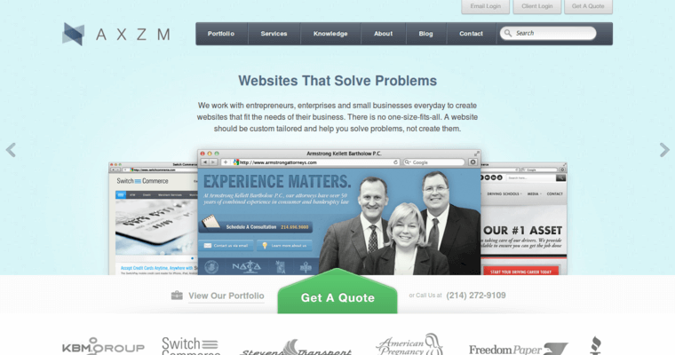 Home page of #4 Leading Pay Per Click Management Agency: AXZM