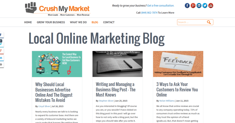 Blog page of #4 Leading Pay-Per-Click Business: Crush My Market