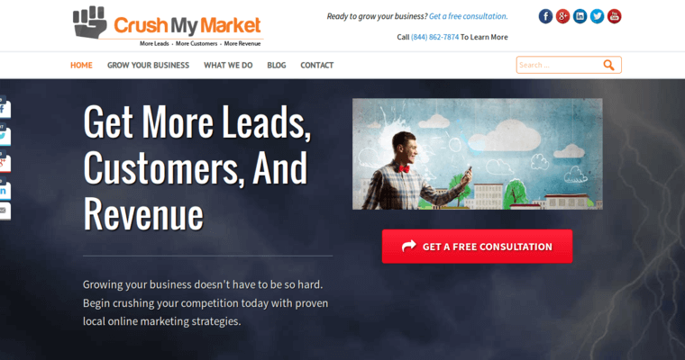 Home page of #4 Best PPC Business: Crush My Market