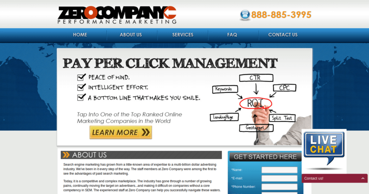 About page of #8 Leading AdWords Pay-Per-Click Business: ZeroCompany