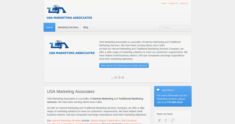 Home page of #5 Top AdWords PPC Company: USA Marketing Associates