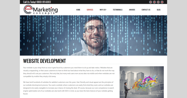 Development page of #10 Leading AdWords PPC Agency: eMarketing Concepts