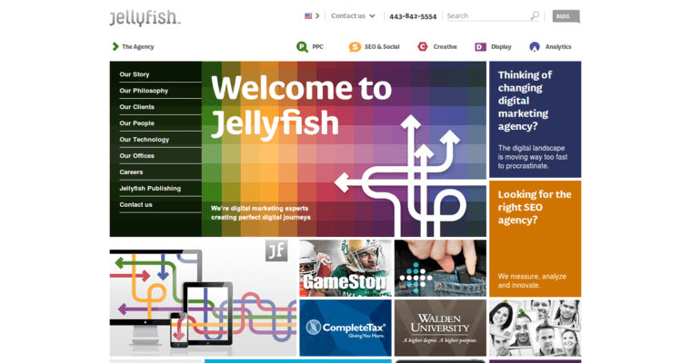 Home page of #2 Top AdWords PPC Business: Jellyfish
