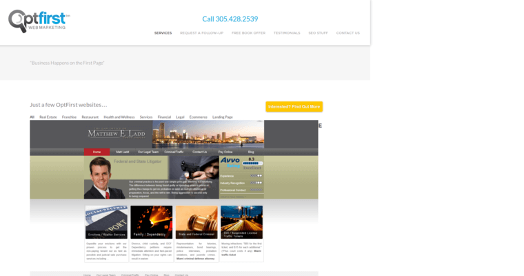 Folio page of #9 Top AdWords PPC Agency: OptFirst