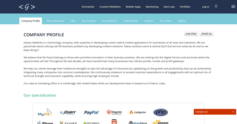 Company page of #3 Leading AdWords Pay-Per-Click Company: Galaxy Weblinks