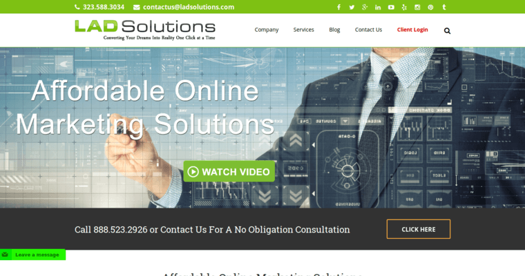 Home page of #9 Top Bing Agency: LAD Solutions