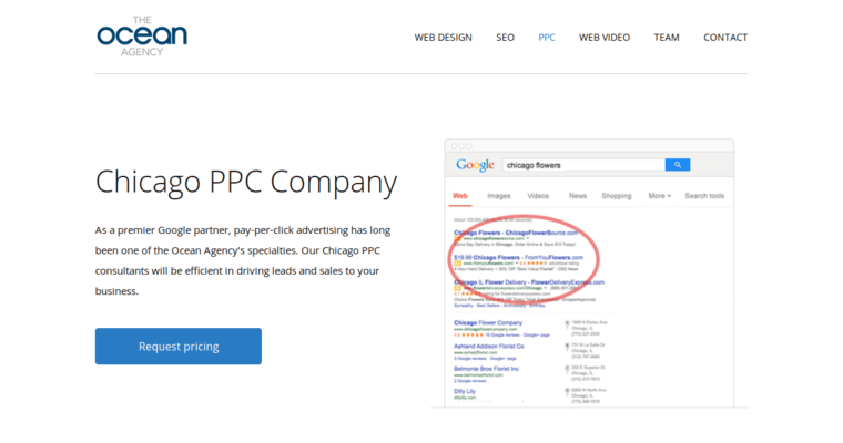 Ppc Management page of #1 Best Chicago Pay Per Click Firm: The Ocean Agency