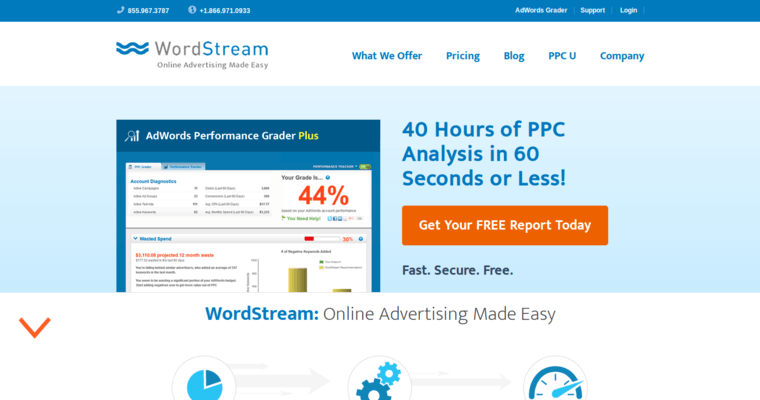 Home page of #7 Top Facebook Pay-Per-Click Firm: WordStream