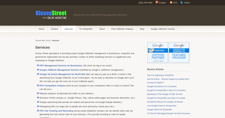 Service page of #4 Best Facebook PPC Firm: KineyStreet