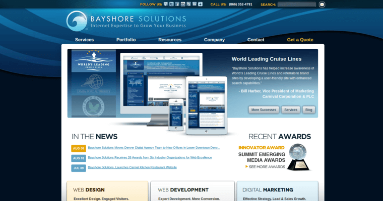 Home page of #6 Top Facebook PPC Company: Bayshore Solutions