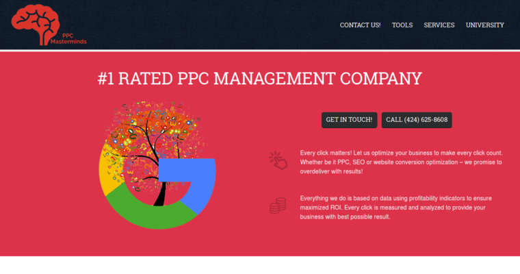 Home page of #4 Leading LA PPC Firm: PPC Masterminds 