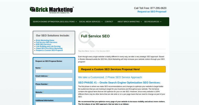 Service page of #1 Leading LinkedIn PPC Business: Brick Marketing