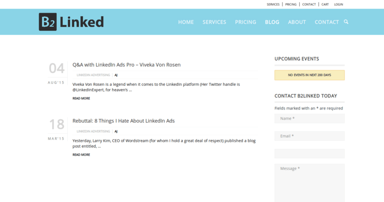 Blog page of #5 Leading LinkedIn PPC Company: B2Linked