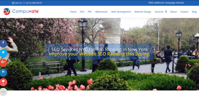 Service page of #4 Best New York PPC Business: Compuvate