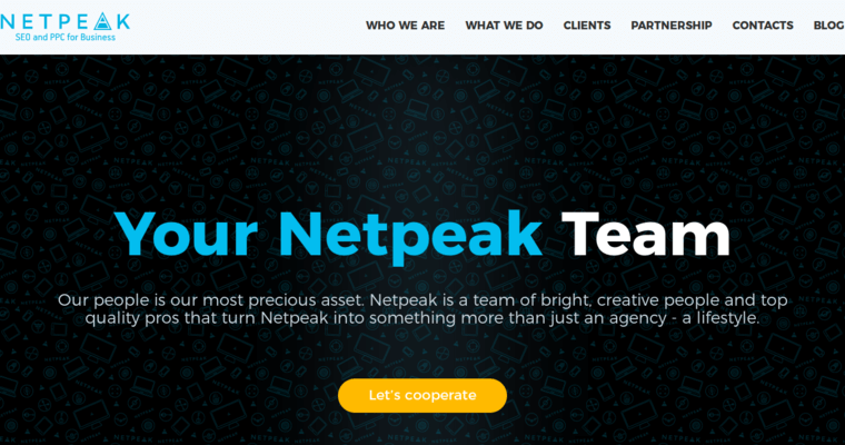 About page of #8 Top NYC Pay Per Click Agency: Netpeak 