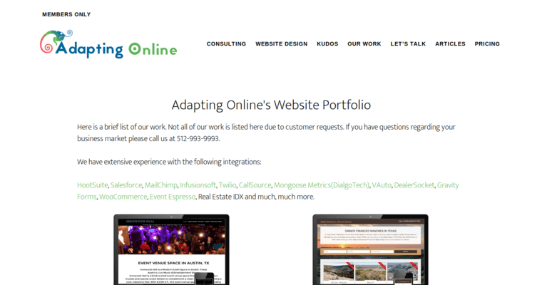 Portfolio page of #10 Leading Remarketing Pay-Per-Click Company: Adapting Online