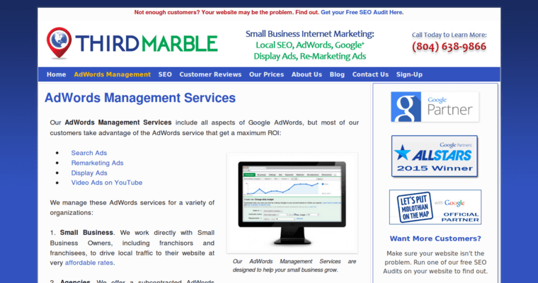 Service page of #4 Top Remarketing PPC Business: Third Marble