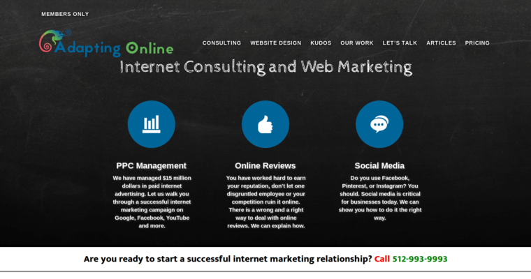 Consulting page of #10 Top Remarketing Pay-Per-Click Company: Adapting Online