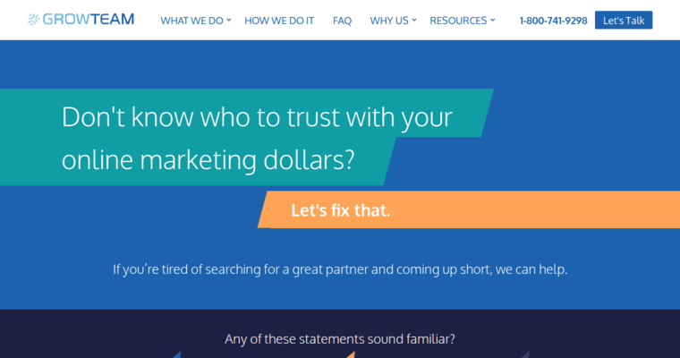 Home page of #10 Leading San Diego Pay Per Click Firm: Grow Team