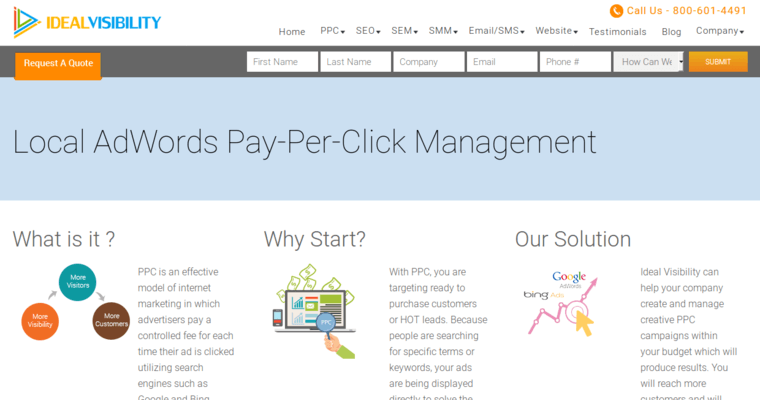 Ppc page of #4 Best San Francisco Pay Per Click Company: Ideal Visibility Inc