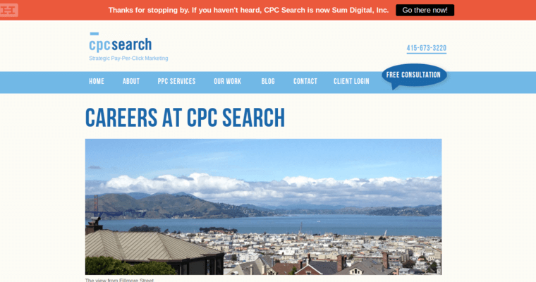 Careers page of #8 Leading SF PPC Business: CPC Search