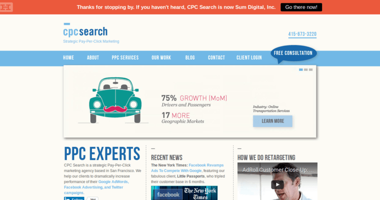 Home page of #8 Leading SF PPC Agency: CPC Search