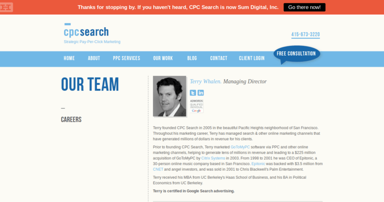 Team page of #8 Best SF PPC Company: CPC Search
