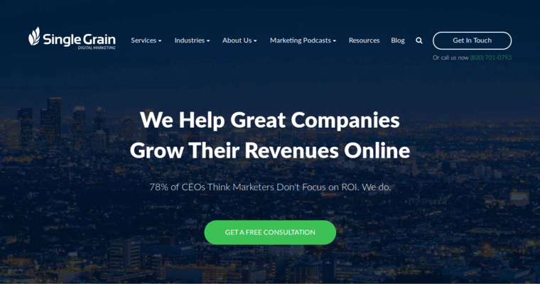 Home page of #2 Leading San Francisco Pay Per Click Company: Single Grain LLC