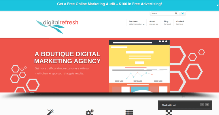 Home page of #6 Top Twitter Pay Per Click Management Firm: Digital Refresh