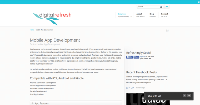 Development page of #6 Leading Twitter PPC Managment Business: Digital Refresh