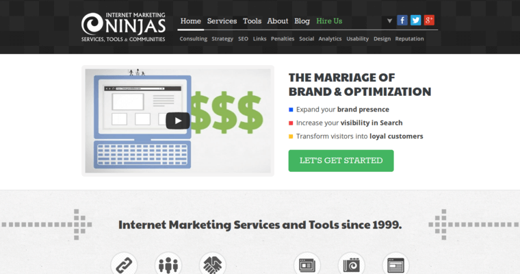 Home page of #1 Leading Twitter Pay-Per-Click Business: Internet Marketing Ninjas