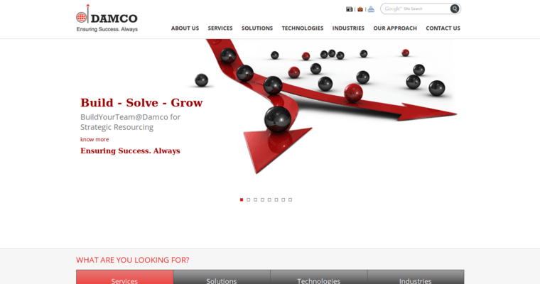 Home page of #4 Top Twitter Pay-Per-Click Firm: Damco Solutions