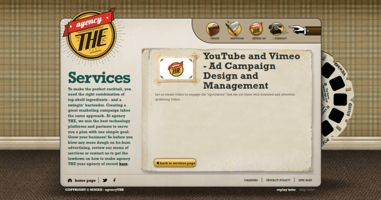 Home page of #8 Top Youtube Pay-Per-Click Firm: agency THE