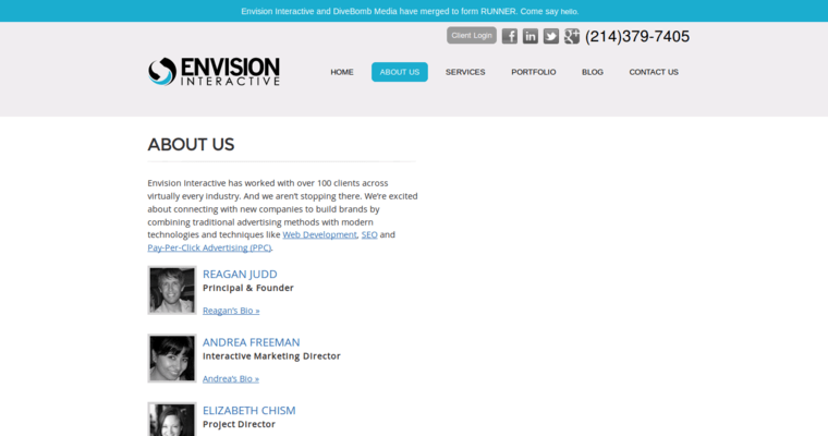 About page of #8 Leading PPC Firm: Envision Interactive