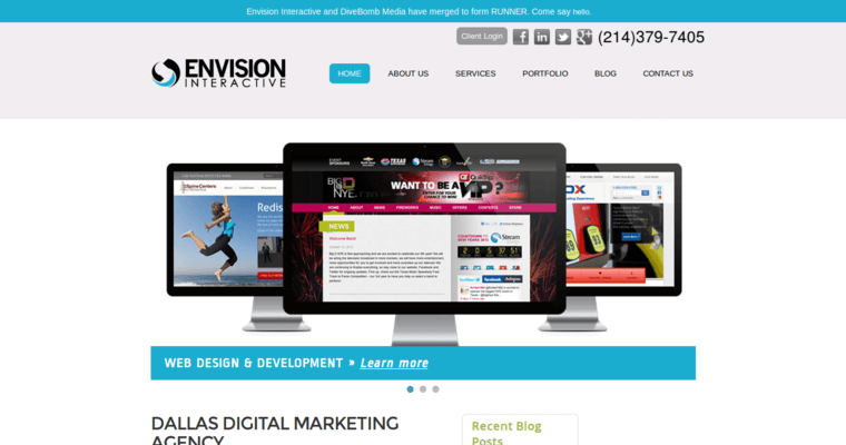 Home page of #8 Leading Pay Per Click Management Business: Envision Interactive