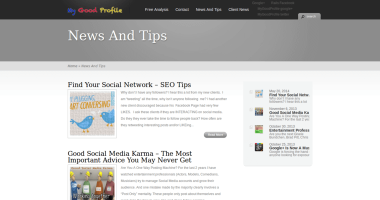 News page of #10 Top PPC Business: My Good Profile