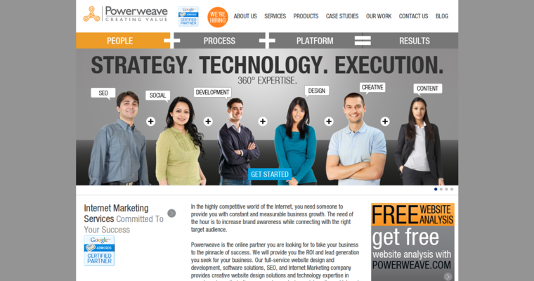 Home page of #4 Top AdWords PPC Agency: Powerweave
