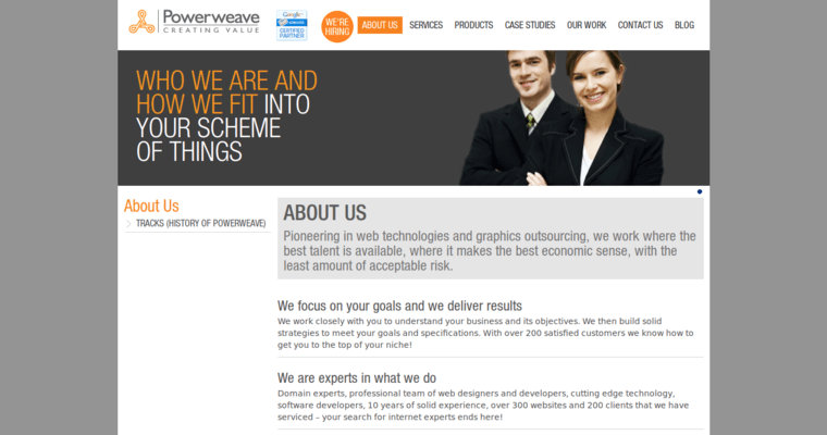 About page of #3 Leading AdWords PPC Firm: Powerweave