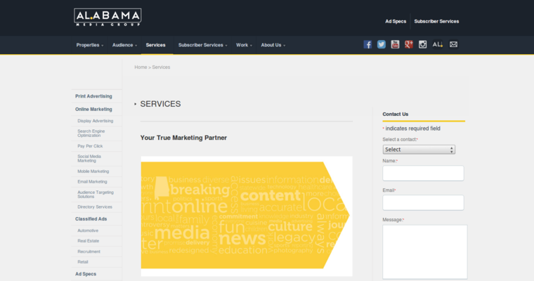 Service page of #10 Leading Bing Agency: Alabama Media Group