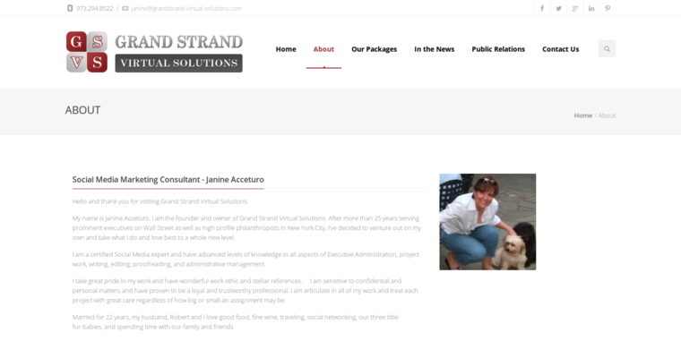 About page of #9 Leading Facebook PPC Company: Grand Strand Virtual Solutions