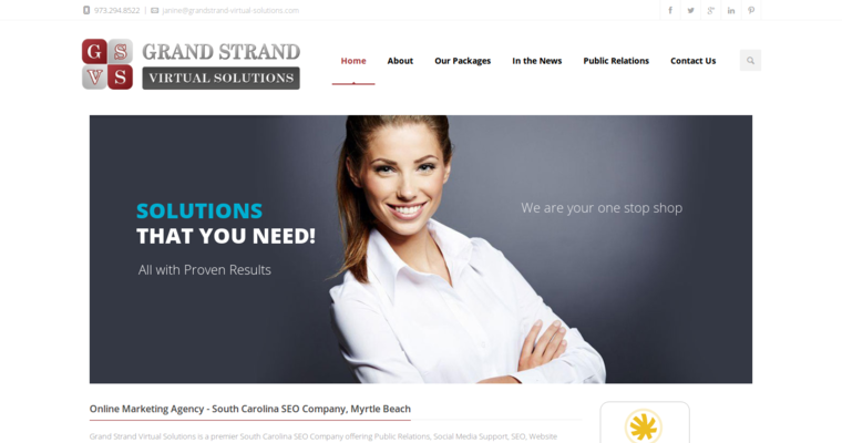 Home page of #9 Top Facebook Pay-Per-Click Firm: Grand Strand Virtual Solutions