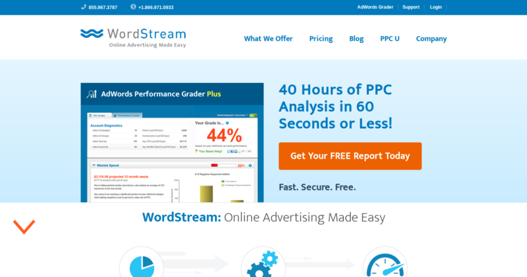 Home page of #7 Best Facebook Pay-Per-Click Business: WordStream