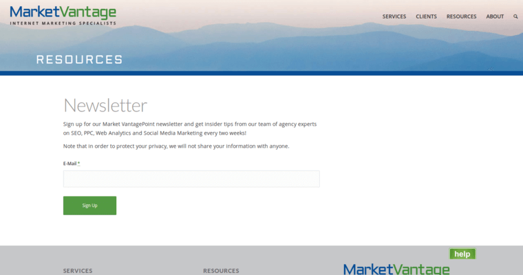 News page of #2 Leading LinkedIn Pay-Per-Click Agency: Market Vantage
