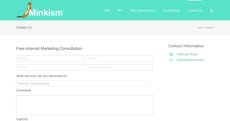 Contact page of #1 Top Pay-Per-Click Firm: Minkism