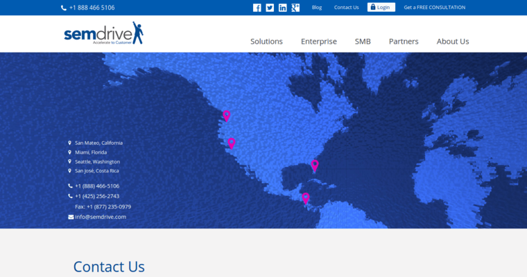 Contact page of #6 Top Pay-Per-Click Firm: SEM Drive