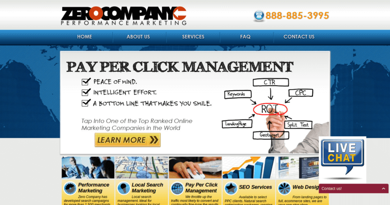 Home page of #8 Best AdWords PPC Business: ZeroCompany