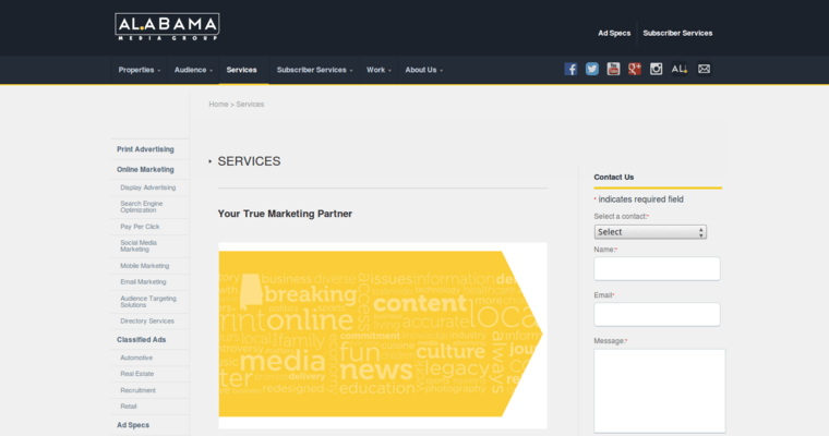 Service page of #10 Top Bing Agency: Alabama Media Group