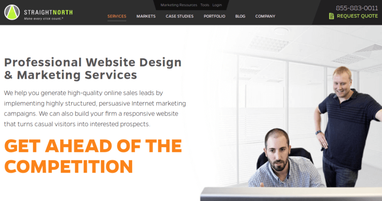Service page of #2 Best Bing Agency: Straight North