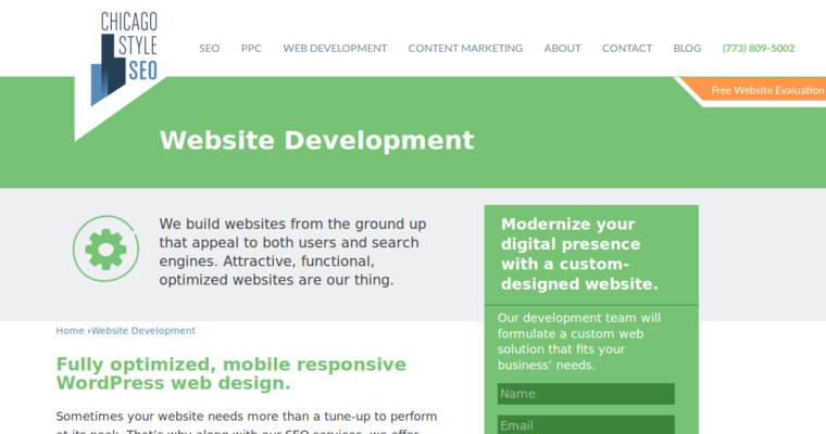 Development page of #3 Best Chicago PPC Business: Chicago Style SEO
